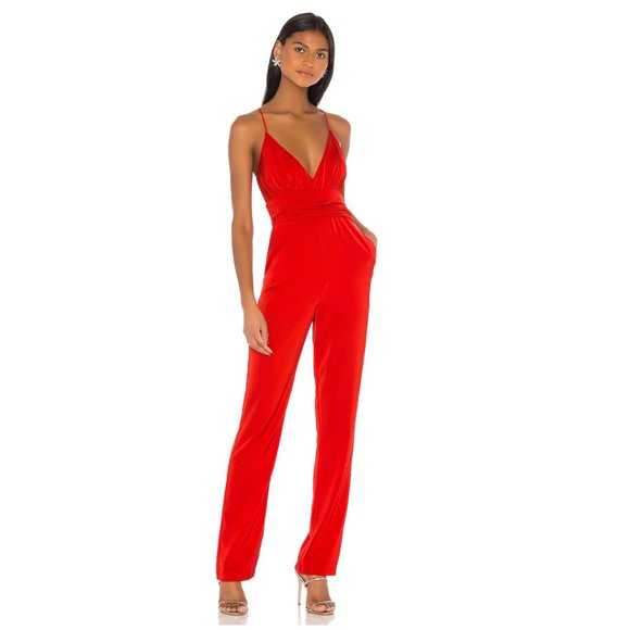 Lovers and Friends Lets Dance Jumpsuit in Red NWOT Size Small - Picture 1 of 4